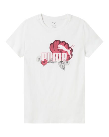 Immagine di PUMA  - T-SHIRT BIANCA  ESSENTIAL+ FLORAL BIG LOGO GRAPHIC DA DONNA, 689030-02