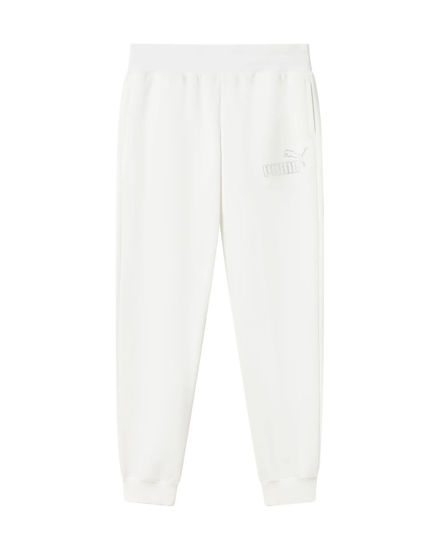 Immagine di PUMA -PANTALONE DA RAGAZZA (7 - 16 ANNI) ESS RHINESTONE , BIANCO E LOGO FRONTALE IN STRASS, 693858-02