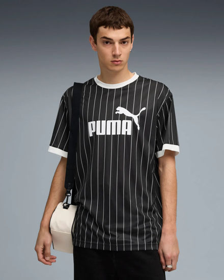 Immagine di PUMA - T-SHIRT NERA A RIGHE BIANCA  ESSENTIAL STRIPED JSY  DA UOMO, 688263-01