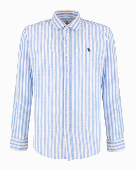 Immagine di CAMICIA ML RIGA GRANDE MISTO LINO