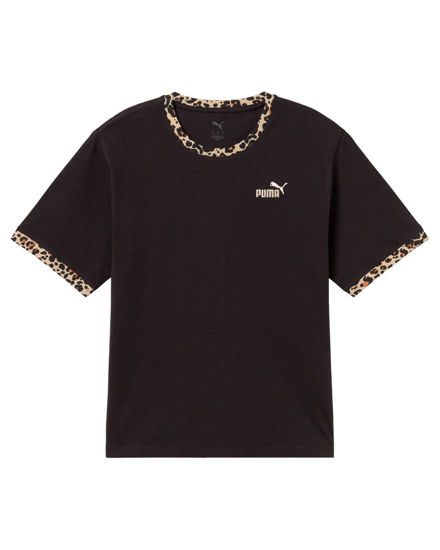 Immagine di PUMA - T-SHIRT NERA E MACULATO ESSENTIAL GRAPHIC ANIMAL RELAXED DA DONNA, 688082-51
