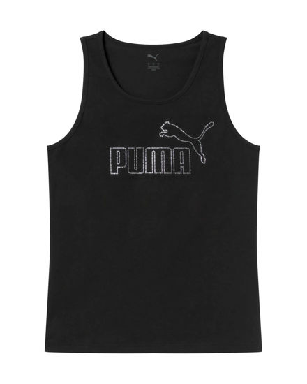 Immagine di PUMA - CANOTTA NERA ESSENTIAL  LOGO TANK RHINESTONE DA DONNA, 693864-01