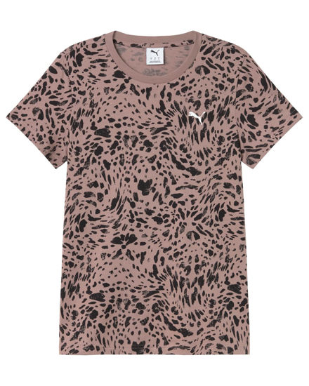 Immagine di PUMA - T-SHIRT NERA E MARRONE ROSATO ESSENTIALS GRAPHICS ANIMAL PRINTED  DA DONNA, 694712-88
