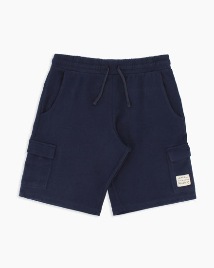 Immagine di BROKER'S - Bermuda blu scuro in cargo piquet