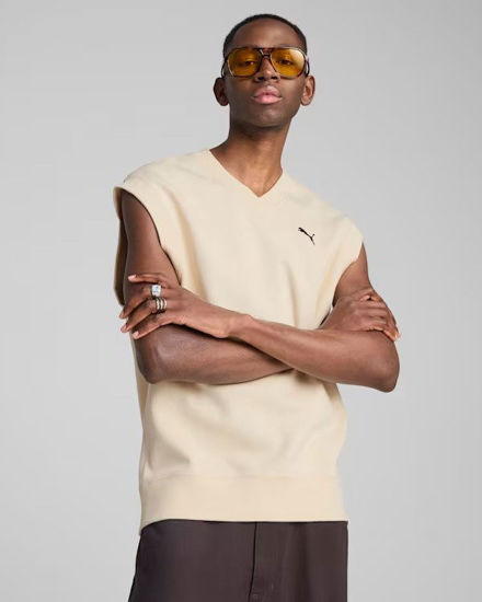 Immagine di PUMA - GILET BEIGE/CREMA WARDROBE ESS RELAXED VEST DA UOMO, 629662-87