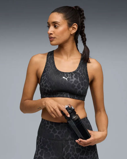 Immagine di PUMA - REGGISENO SPORTIVO MACULATO NERO E GRIGIO 4KEEPS BRA SPOTTED HAZE MID   DA DONNA, 528511-01
