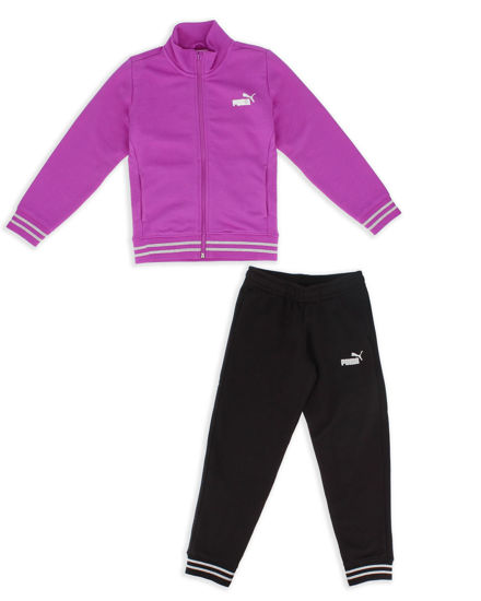 Immagine di PUMA - TUTA COMPLETA  VIOLA E NERA ESSENTIAL+TEXTURED FOIL LOGO FZ TR DA DONNA, 689000-89