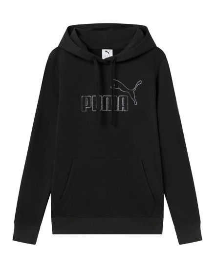 Immagine di PUMA - FELPA  CON CAPPUCCIO NERA ESSENTIAL  RHINESTONE DA DONNA, 693555-01