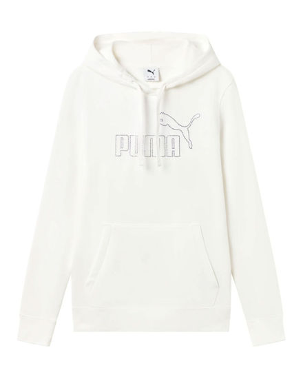 Immagine di PUMA - FELPA  CON CAPPUCCIO BIANCA ESSENTIAL  RHINESTONE DA DONNA, 693555-02