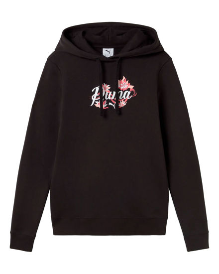 Immagine di PUMA - FELPA CON CAPPUCCIO NERA FLORAL GRAPHIC CAT HD DA DONNA, 694456-01