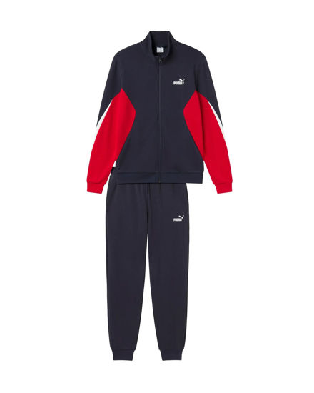 Immagine di PUMA -TUTA COMPLETA BLU E ROSSA ESSENTIAL BLOCK TR SUIT DA UOMO, 694658-16