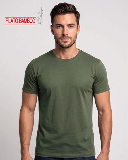 Immagine di BROKER'S - Tshirt mezza manica con scollo a girocollo BAMBOO verde