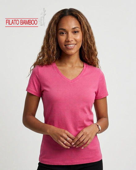 Immagine di MY JEWELS - Tshirt mezza manica con scollo a V BAMBOO fuxia