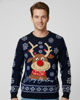 Immagine di ENRICO COVERI - Maglione manica lunga blu di natale con renna
