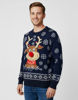Immagine di ENRICO COVERI - Maglione manica lunga blu di natale con renna