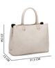 Immagine di RIFLE - Borsa due manici beige con tre scomparti interni, tracolla removibile