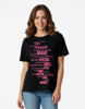 Immagine di MIF - Maxi tshirt a manica corta nera e fuxia in cotone