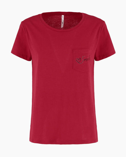 Immagine di TATOO - Tshirt manica corta con taschino rosso in cotone