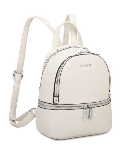 Immagine di RIFLE - Zaino beige con due scomparti principali e tasca frontale con zip orizzontale