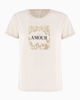 Immagine di TATOO - Tshirt manica corta con stampa e scritta beige in cotone