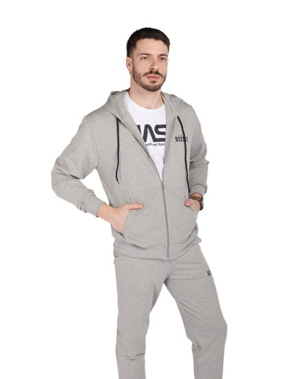 Immagine di XTREME BOXING - Felpa con cappuccio full zip grigo in cotone