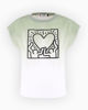 Immagine di KEITH HARING - Tshirt manica corta bianco e verde in cotone