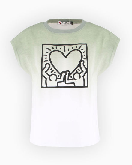 Immagine di KEITH HARING - Tshirt manica corta bianco e verde in cotone