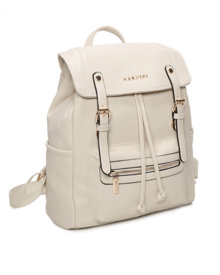 Immagine di NARDINI - Zaino beige multitasche con patta e coulisse