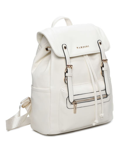 Immagine di NARDINI - Zaino beige multitasche con patta e coulisse