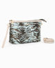 Immagine di NARDINI - Pochette animalier celeste con polsiera, tracolla removibile