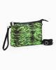 Immagine di NARDINI - Pochette animalier verde con polsiera, tracolla removibile