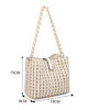 Immagine di RIFLE - Minibag beige intrecciata con con pattina e chiusura a girello