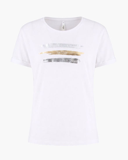 Immagine di TATOO - Tshirt manica corta con stampa e scritta bianca in cotone
