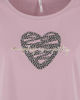 Immagine di TATOO - Tshirt manica corta con cuore e scritta malva in cotone