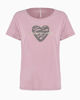 Immagine di TATOO - Tshirt manica corta con cuore e scritta malva in cotone