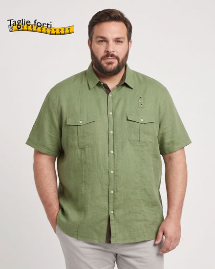 Immagine di OVER CAMICIA MANICA CORTA 100% LINO