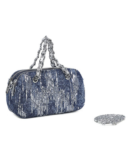 Immagine di MINIBAG IN JEANS 2MANICI INTRECC.E 2ZIP