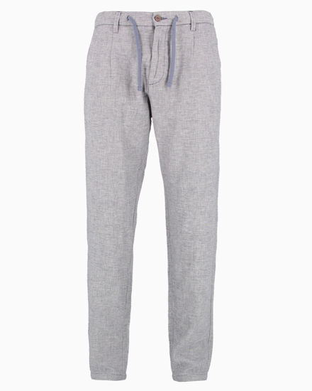 Immagine di YELLOW DOG - Pantalone blu tasca america con laccio misto lino