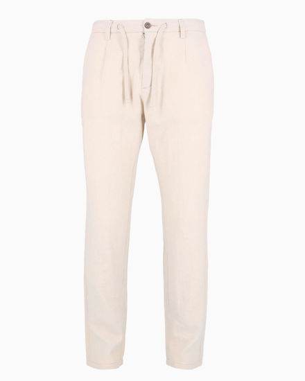 Immagine di YELLOW DOG - Pantalone beige tasca america con laccio misto lino