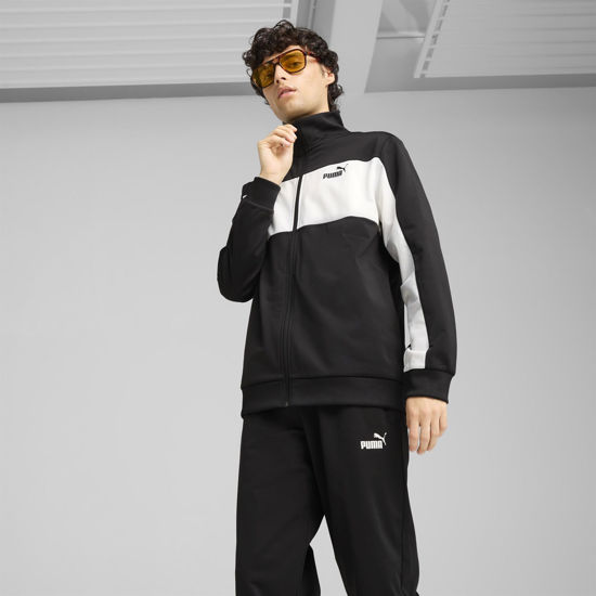 Immagine di PUMA -TUTA COMPLETA NERA E BIANCA FULL ZIP IN ACETATO POLY COLORBLOCK SUIT  DA UOMO, 687304-01