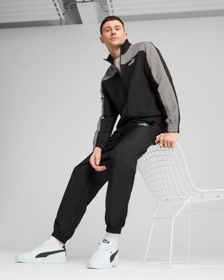 Immagine di PUMA -TUTA COMPLETA NERA E GRIGIA FULL ZIP IN MICROFIBRA WOVEN COLORBLOCK TRACKSUIT  DA UOMO, 684856-01