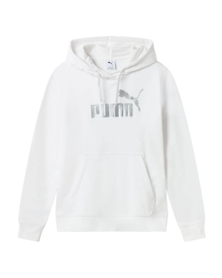 Immagine di PUMA - FELPA CON CAPPUCCIO BIANCA ESSENTIAL +TEXTURED FOIL BIG - DA DONNA, 688915-02