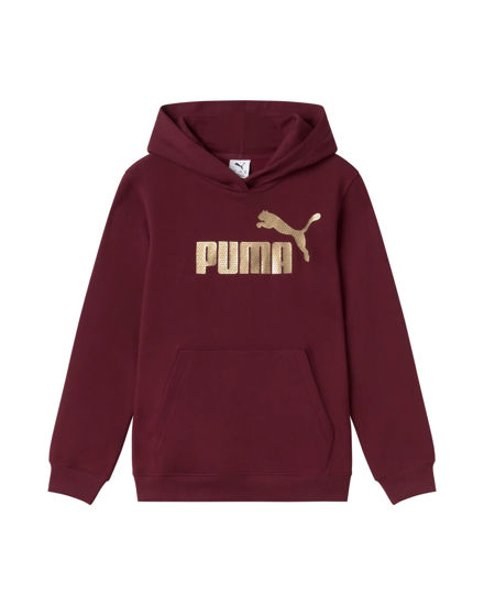 Immagine di PUMA - FELPA JUNIOR ( 7-16 ANNI) BORDEAUX CON CAPPUCCIO  ESSENTIAL + TEXTURED FOIL BIG LOGO, 692208-96