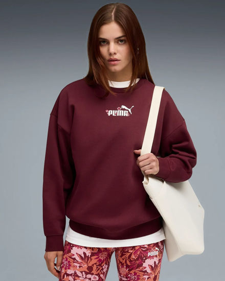 Immagine di PUMA - FELPA GIROCOLLO BORDEAUX  ESSENTIAL NATURE 2.0 OVERSIZED CREW FL DA DONNA, 688078-96