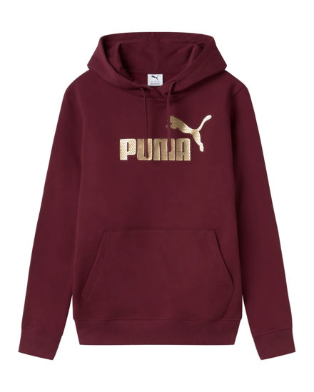 Immagine di PUMA - FELPA  BORDEAUX CON CAPPUCCIO ESSENTIAL +TEXTURED FOIL BIG LOGO DA DONNA, 692198-96
