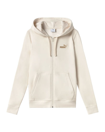 Immagine di PUMA - FELPA CON CAPPUCCIO BEIGE  FULL ZIP ESSENTIALTEXTURED FOIL - DA DONNA, 692199-87