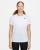 Immagine di NIKE - T SHIRT GIROCOLLO BIANCA IN TESSUTO TRASPIRANTE CON LOGO BIANCO  DA DONNA, DX0687/100