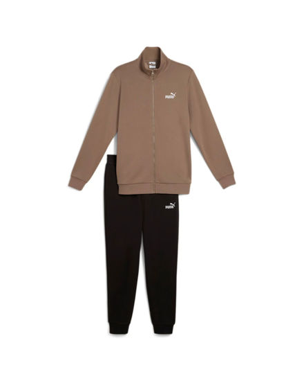 Immagine di PUMA - TUTA COMPLETA FULL ZIP MARRONE  E NERA  ESSENTIAL SWEAT SUIT - DA UOMO, 684848-93