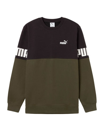 Immagine di PUMA - FELPA GIROCOLLO NERA E VERDE POWER COLORBLOCK - DA UOMO, 693577-70