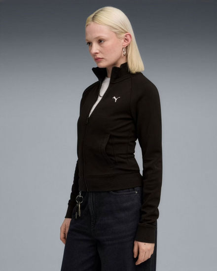 Immagine di PUMA - FELPA FULL ZIP NERA  ESSENTIAL SLIM TRACK  - DA DONNA, 634323-01